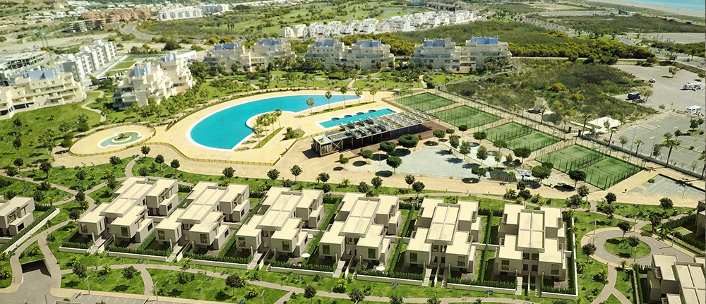 Vísta aérea residencial Puerto Marina GOLF Almerimar